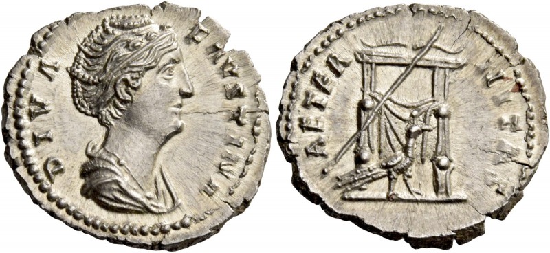 Faustina I, wife of Antoninus Pius. Diva Faustina. Denarius after 141, AR 3.45 g...