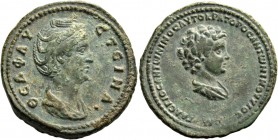 Faustina I, wife of Antoninus Pius. Diva Faustina. Dupondius, uncertain mint possibly Rome after 147, Æ 11.33 g. ΘΕΑ ΦΑV – CTEINA Draped bust of Faust...