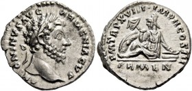 Marcus Aurelius augustus, 161 – 180. Denarius 163-164, AR 3.58 g. ANT – ONINVS AVG – ARMENIACVS Laureate head r. Rev. P M TR P XVIII IMP II COS III AR...