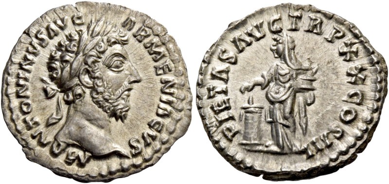 Marcus Aurelius augustus, 161 – 180. Denarius December 165–Summer 166, AR 3.32 g...