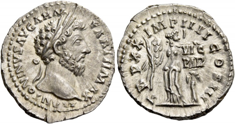 Marcus Aurelius augustus, 161 – 180. Denarius Summer-December 166, AR 3.41 g. M ...