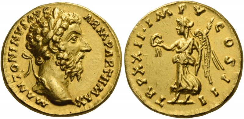 Marcus Aurelius augustus, 161 – 180. Aureus 168, AV 7.40 g. M ANTONINVS AVG ARM ...