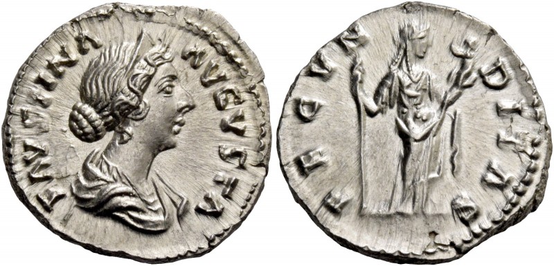 Faustina II, daughter of Antoninus Pius and wife of Marcus Aurelius. Denarius 16...