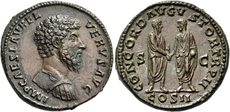 Lucius Verus, 161 – 169. Sestertius 161-162, Æ 23.61 g. IMP CAES L AVREL – VERVS...