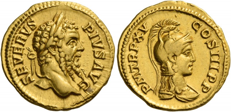 Septimius Severus, 193 – 211. Aureus 207, AV 7.28 g. SEVERVS – PIVS AVG Laureate...