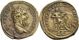 Septimius Severus, 193 – 211. Sestertius 210, Æ 26.26 g. L SEPT SEVE – RVS PIVS AVG Laureate head r. Rev. P M TR P VIII COS III P P Annona seated r., ...