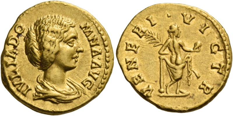 Julia Domna, wife of Septimius Severus. Aureus 193-196 (?), AV 7.18 g. IVLIA DO ...