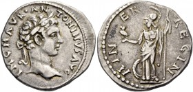 Caracalla caesar, 195 – 198. Cistophoric tetradrachm, uncertain mint circa 198, AR 9.30 g. IM C M AVRAN –TONINVS AVG Laureate head r. Rev. MIN – ER – ...