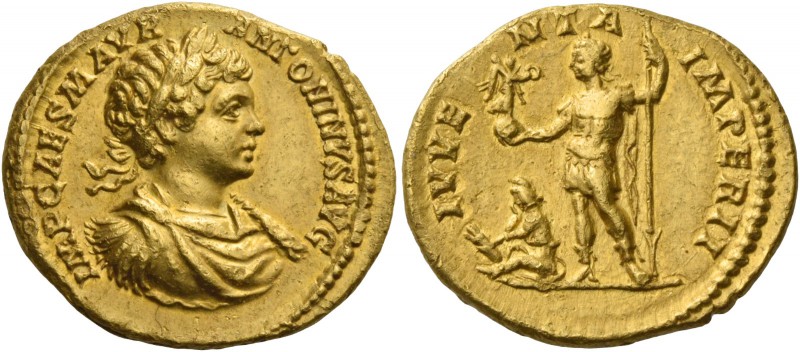 Caracalla augustus, 198 – 217. Aureus 198-199, AV 7.07 g. IMP CAES M AVR – ANTON...