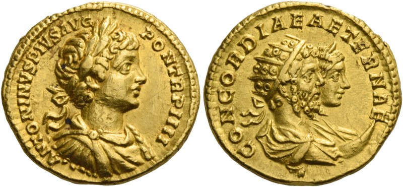 Caracalla augustus, 198 – 217. Aureus circa 201, AV 7.10 g. ANTONINVS PIVS AVG P...