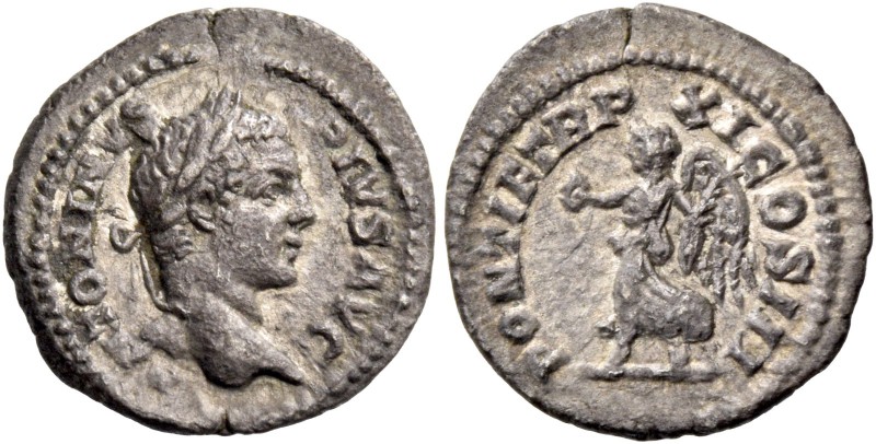 Caracalla augustus, 198 – 217. Quinarius 208, AR 1.40 g. ANTONINVS – PIVS AVG La...