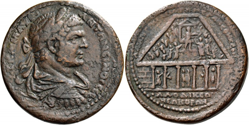 Caracalla augustus, 198 – 217. Medallion, Laodicea ad Lycum 214-217, Æ 48.92 g. ...