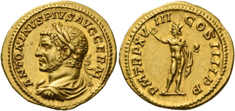 Caracalla augustus, 198 – 217. Aureus 215, AV 6.71 g. ANTONINVS PIVS AVG GERM La...