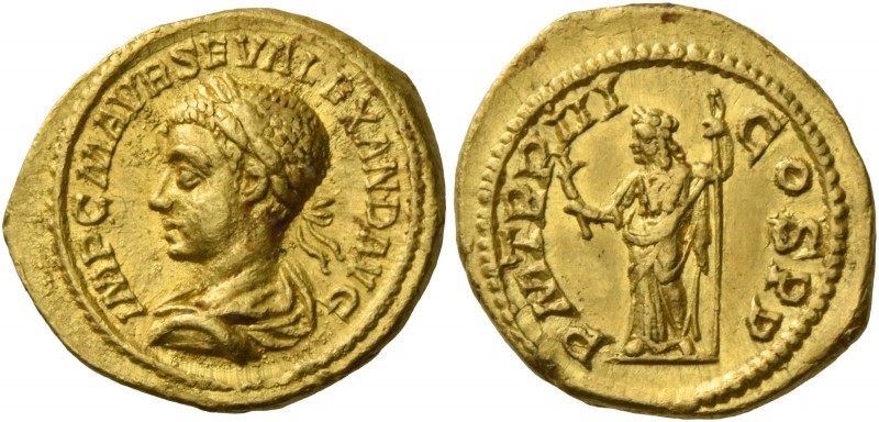 Severus Alexander, 222 – 235. Quinarius 224, AV 3.45 g. IMP C M AVR SEV ALEXAND ...