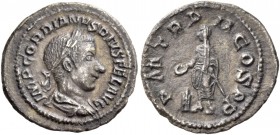 Gordian III augustus, 238 – 244. Quinarius March-May 240, AR 1.10 g. IMP GORDIANVS PIVS FEL AVG Laureate and draped bust r. Rev. P M TR P – II COS P P...