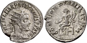 Pacatianus, 248-249. Antoninianus, Viminacium 248-249, billon 4.47 g. [IM]P TI CL MAR PACATIANVS P F AVG Radiate, draped and cuirassed bust r. Rev. CO...