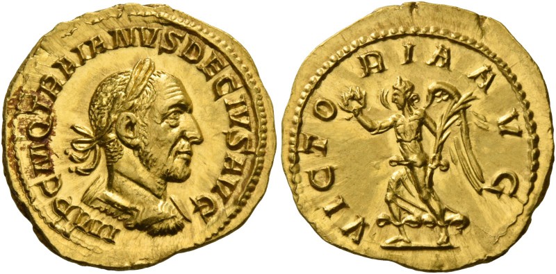 Trajan Decius, 249 – 251. Aureus 249, AV 4.35 g. IMP C M Q TRAIANVS DECIVS AVG L...