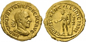 Trajan Decius, 249 – 251. Aureus 249-251, AV 4.85 g. IMP C M Q TRAIANVS DECIVS AVG Laureate and cuirassed bust r. Rev. GENIVS EXERC ILLVRICIANI Genius...