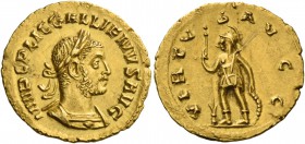 Gallienus joint reign with Valerian I, 253 – 260 and sole reign, 260 – 268. Aureus 253-254, AV 2.87 g. IMP C P LIC GALLIENVS AVG Laureate and cuirasse...