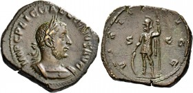 Gallienus joint reign with Valerian I, 253 – 260 and sole reign, 260 – 268. Sestertius 253-254, Æ 22.18 g. IMP C P LIC GALLIENVS AVG Laureate, draped ...