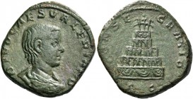 Divo Valeriano II, son of Gallienus. Sestertius 258, Æ 18.61 g. DIVO CAES VALERIANO Bareheaded, draped and cuirassed bust r. Rev. CONSE – CRATIO Princ...