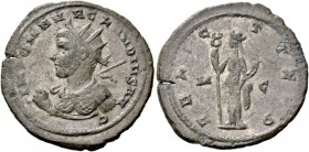 Claudius II Gothicus, 268 – 270. Antoninianus, Cyzicus Middle 269. billon 3.38 g. IMP C M AVR CLAVDIVS AVG Radiate and cuirassed bust l., holding spea...