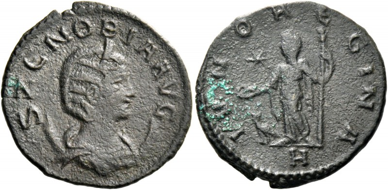 Zenobia, mother of Vabalathus. Antoninianus, Emesa (?) late April – early Summer...