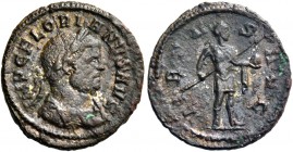 Florian, 275-276. Quinarius 275-276, billon 1.17 g. IMP C FLORIANVS AVG Laureate, draped and cuirassed bust r. Rev. VIRTV – S AVG Emperor standing r.,...