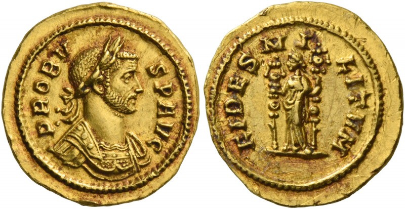 Probus, 276 – 282. Quinarius 276–282, AV 3.27 g. PROBV – S AVG Laureate and cuir...
