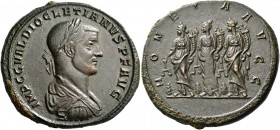 Diocletian, 284 – 305. Medallion circa 284-286, Æ 29.72 g. IMP C C VAL DIOCLETIANVS P F AVG Laureate, draped and cuirassed bust r. Rev. MONETA AVGG Th...