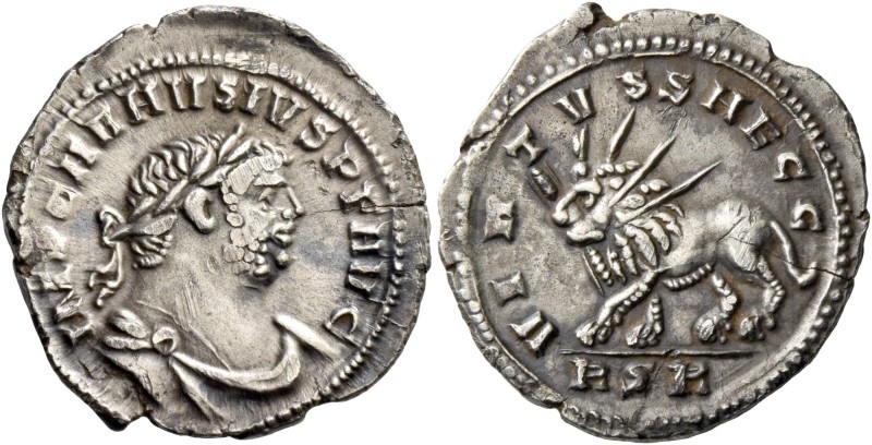 Carausius, 286 – 293. Denarius, Londinium 289-290, AR 3.95 g. IMP CARAVSIVS P F ...