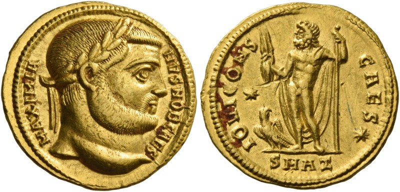 Galerius Maximianus ceasar, 293 – 305. Aureus, Antiochia 299-302, AV 5.28 g. MAX...