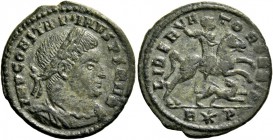 Constantine I, 307 – 337. Follis 312-313, Æ 3.87 g. IMP CONSTANTINVS P F AVG Laureate, draped, and cuirassed bust r. Rev. LIBER – A – TOR ORBIS Empero...