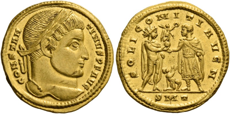 Constantine I, 307 – 337. Solidus, Ticinum 320-321, AV 4.43 g. CONSTAN – TINVS P...