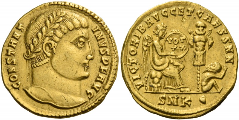 Constantine I, 307 – 337. Solidus, Cyzicus 324, AV 4.63 g. CONSTANT – INVS P F A...