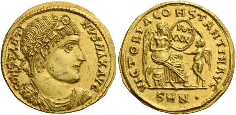 Constantine II caesar, 317 – 337. Solidus, Nicomedia 335, AV 4.47 g. CONSTANTI N...