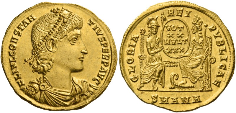 Constantius II, 337 – 361. Solidus, Antiochia 347-355, AV 4.48 g. FL IVL CONSTAN...