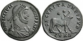 Julian II augustus, 360 – 363. Æ1, Cyzicus 361-363, billon 9.15 g. DN FL C L IVLI – ANVS P F AVG Pearl-diademed, draped and cuirassed bust r. Rev. SEC...