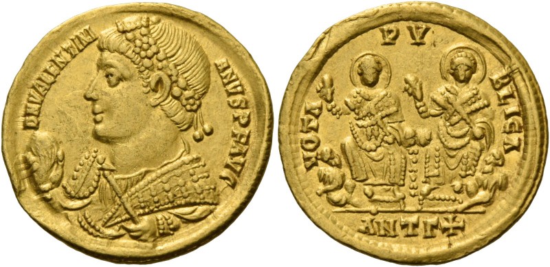 Valentinian I, 364 – 375. Solidus, Antiochia quinquennalia 368, AV 4.44 g. D N V...
