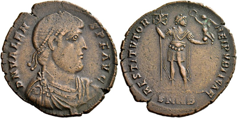 Valens, 364 – 378. Æ1, Nicomedia 364-367, Æ 7.33 g. D N VALEN – S P F AVG Pearl-...