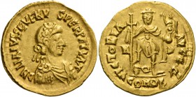 Libius Severus, 461 – 465. Solidus, Mediolanum 462, AV 4.45 g. DN LIBIVS SEVERV – S PERPET AVG Rosette-diademed, draped and cuirassed bust r. Rev. VIC...