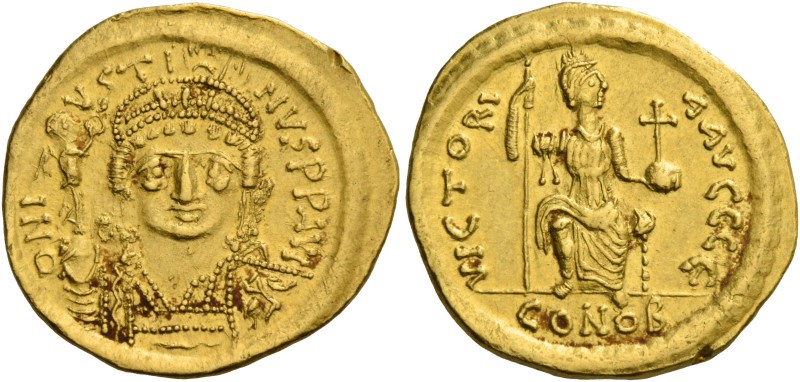 Justin II, 15 November 565 – 5 October 578. Solidus 565-578, AV 4.37 g. D N I – ...