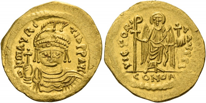 Maurice Tiberius, 582 – 602. Solidus 583-601, AV 4.31 g. O N mAVRC – TIb P P AVC...