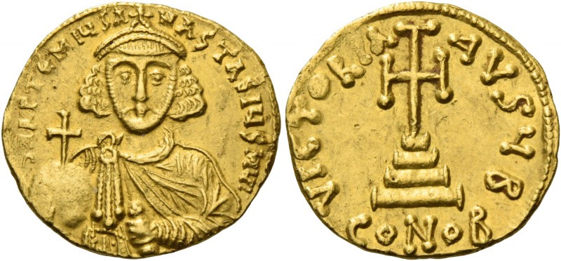 Anastasius II Artemius, 3 June 713 – 715. Solidus 713–715, AV 4.35 g. d N APTEMI...