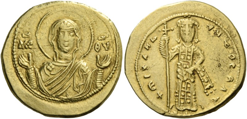 Michael VI Stratioticus, 1056 - 1057. Tetarteron 1056-105, AV 4.08 g. Facing bus...