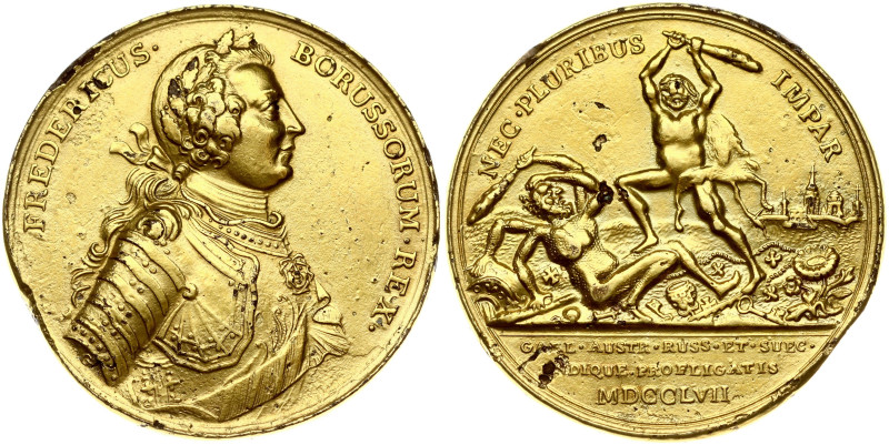 Germany, Prussia. Medal Battle of Rossbach 1757. Av: FREDERICUS BORUSSORUM REX. ...