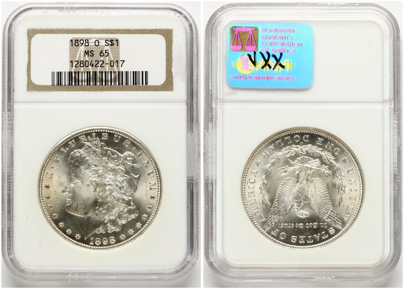 USA. Morgan Dollar 1898 O, New Orleans. Silver. KM 110. NGC MS 65.