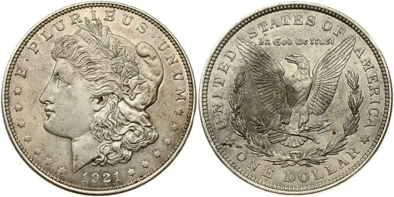 USA 1 Dollar 1921 'Morgan Dollar' Philadelphia. Silver 26.64g. KM 110
