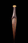 EGYPTIAN BRONZE DAGGER WITH GOLD POMMEL
