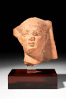 EGYPTIAN TERRACOTTA HEAD OF PHARAOH
